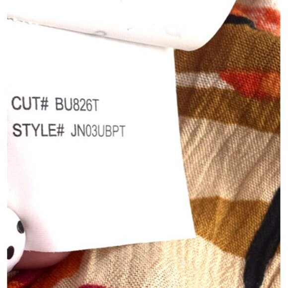 Billabong Romper M Orange Gold Floral Print Tube Belt Tie Retro 70s - Picture 7 of 7